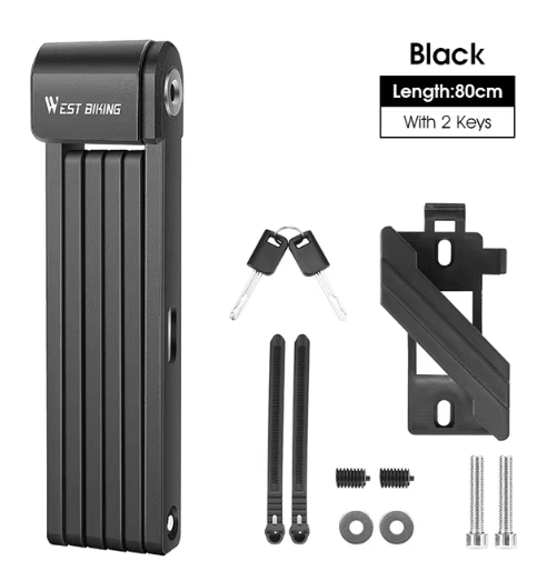 Durable PA6 & Steel Folding Bike/E-Scooter Lock with 4-Digit Code