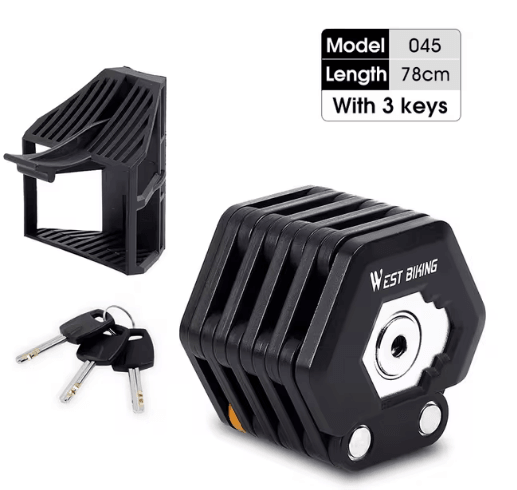 Durable PA6 & Steel Folding Bike/E-Scooter Lock with 4-Digit Code