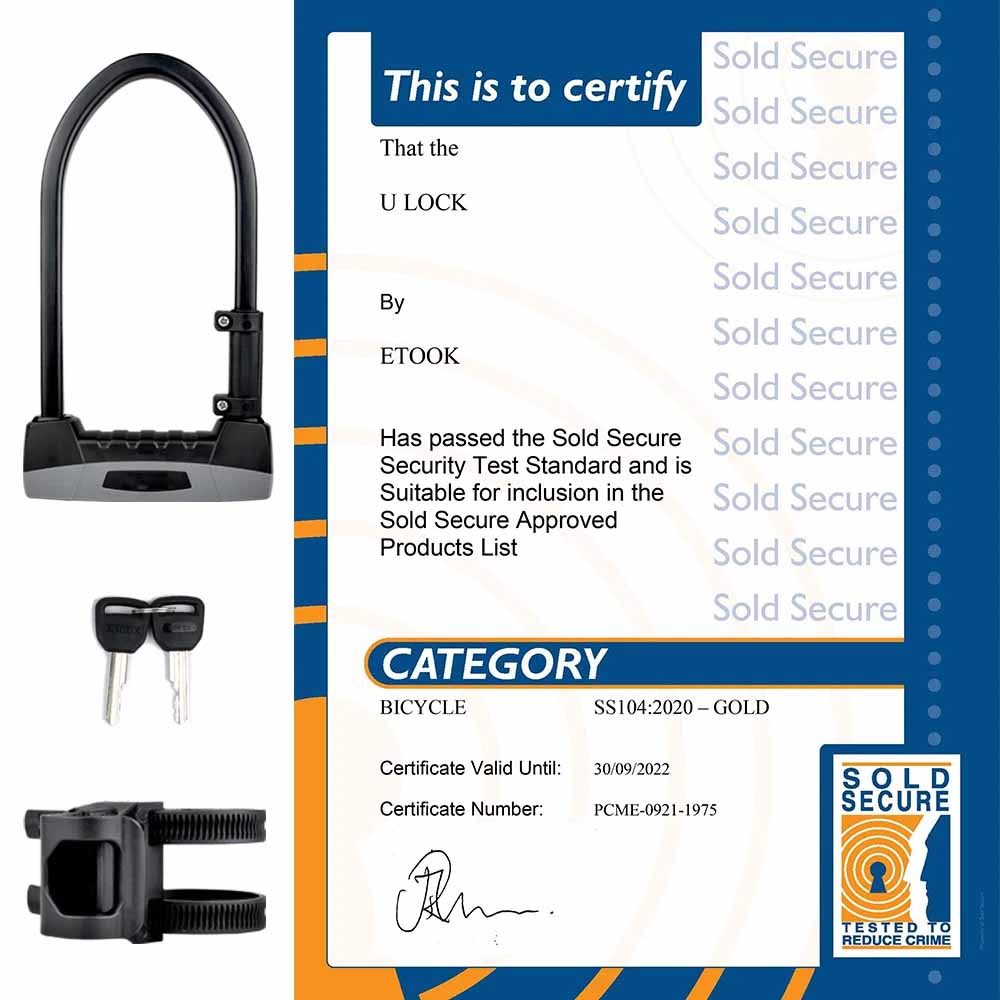 Heavy Duty U Lock for Bikes Electric Scooter