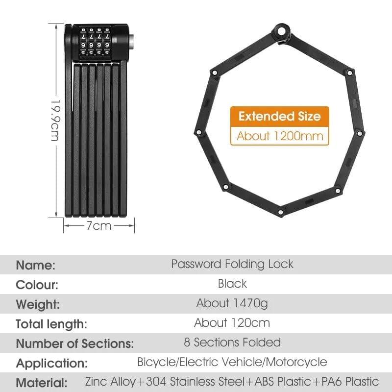 Anti-Theft Collapsible Bike Lock for eScooters & Folding Bikes