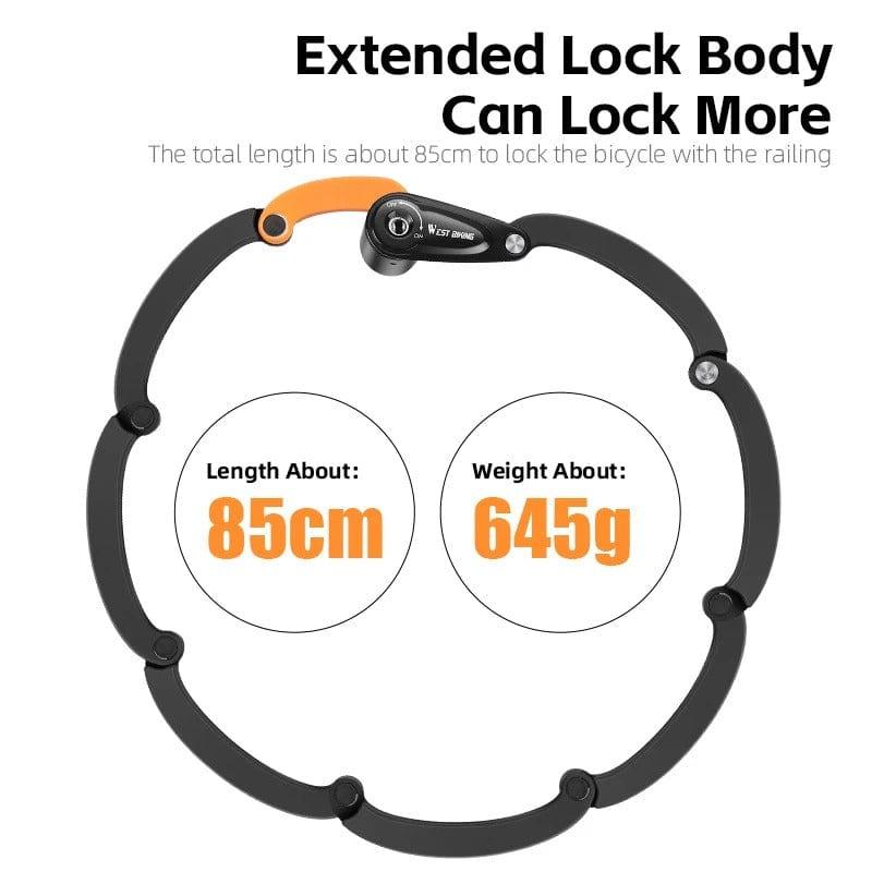 Durable PA6 & Steel Folding Bike/E-Scooter Lock with 4-Digit Code