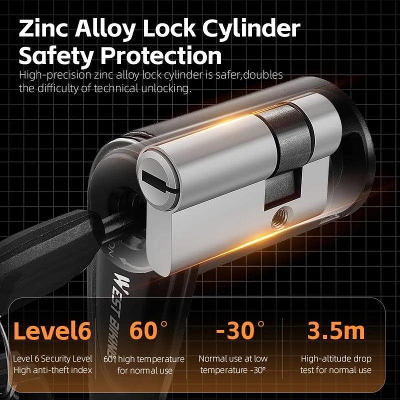 Durable PA6 & Steel Folding Bike/E-Scooter Lock with 4-Digit Code